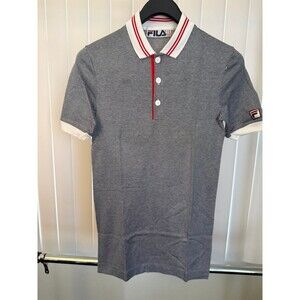 NWOT Old Stock Vintage Fila Men’s Black/White Striped Polo Size US 40 Medium